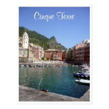 bain de vernazza de cinque carte postale