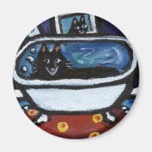 Bain lunatique de Schipperke Magnets Pour Réfrigérateur