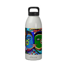 Baiser passionné - style vintage d'art de caverne  bouteille d'eau