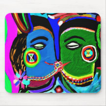 Baiser passionné - style vintage d'art de caverne  tapis de souris