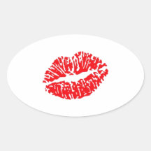 Baiser rouge de rouge à lèvres autocollant