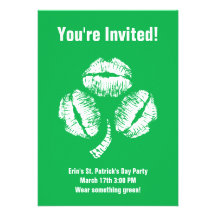 Baisers de shamrock cartons d'invitation