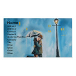 BAISERS DU PARAPLUIE DE COUPLES CARTE DE VISITE