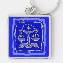 Balance bleue porte-clefs