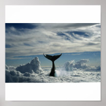 Baleia nas nuvens impressão