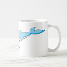 Baleine bleue heureuse mug à café