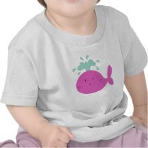 Baleine rose mignonne de bande dessinée t-shirts