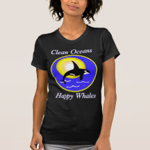 Baleines heureuses d'océans propres de baleine d'o t-shirts
