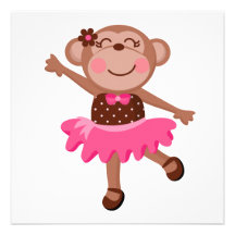 Ballerine de singe invitations personnalisées