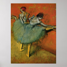 Balletdansers bij de staaf, impressionisme plaat