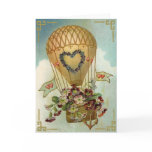 Ballon à air chaud avec des cartes de Valentine de