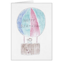 Ballon à air chaud d'anniversaire cartes