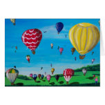 Ballons à air chauds carte de vœux