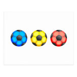 Ballons de football colorés cartes postales