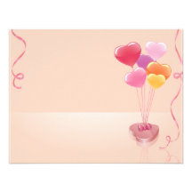 Ballons et chocolats de coeur carton d'invitation