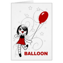 Ballons rouges cartes