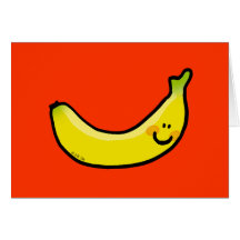 Banane jaune drôle cartes de vœux