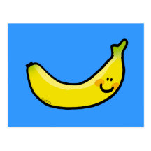 Banane jaune drôle cartes postales