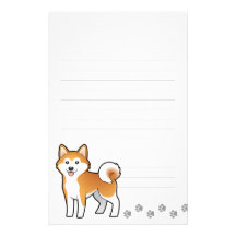 Bande dessinée Akita Inu/Shiba Inu Papier À Lettre Personnalisé