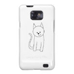 Bande dessinée blanche de chat coque  pour galaxy s2 de samsung