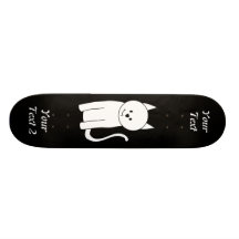 Bande dessinée blanche de chat skateboards personnalisés