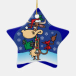 bande dessinée caroling de vache à Noël drôle Décoration Pour Sapin De Noël