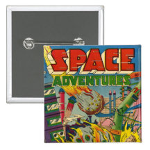 Bande dessinée d'aventuriers de l'espace pin's avec agrafe