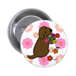 Bande dessinée de panier de fleur de chiot de Labr Pin's Avec Agrafe