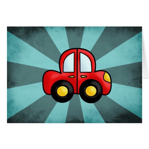 Bande dessinée de voiture cartes de vœux