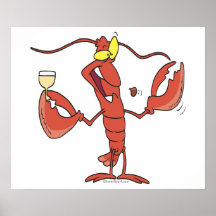 bande dessinée drôle de homard de grillage affiche