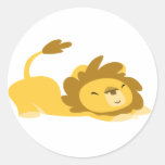 Bande dessinée étirant l'autocollant de lion autocollants