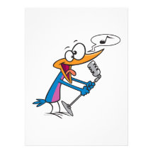 bande dessinée folle d'oiseau de karaoke de chant cartons d'invitation