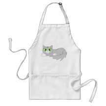 Bande dessinée grise mignonne de chat de Ragdoll Tablier
