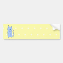 Bande dessinée mignonne de chat bleu autocollants pour voiture