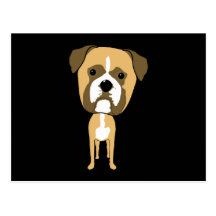 Bande dessinée mignonne de chien de boxeur cartes postales