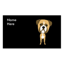 Bande dessinée mignonne de chien de boxeur cartes de visite professionnelles