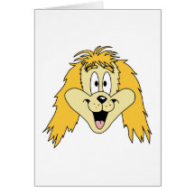 Bande dessinée mignonne de chien hirsute carte de vœux