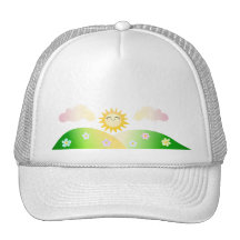 Bande dessinée mignonne de kawaii du soleil casquette