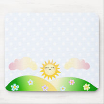 Bande dessinée mignonne de kawaii du soleil tapis de souris