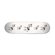 Bande dessinée noire et blanche de vache skateboards personnalisables