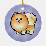 Bande dessinée Pomeranian (ajoutez votre propre me Ornements