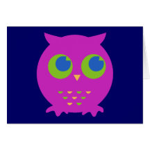 Bande dessinée pourpre mignonne de hibou carte