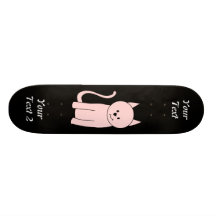 Bande dessinée rose de chat plateau de skateboard