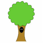 Bande dessinée verte d'arbre avec la créature photos en relief