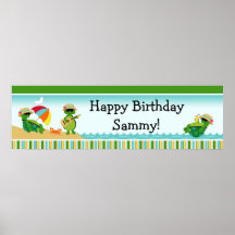 Bannière 40x12 de fête d'anniversaire de Luau de t Affiche