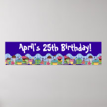 Bannière de fête d'anniversaire poster