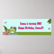 Bannière HFG de fête d'anniversaire de GRENOUILLE  Posters
