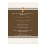 Baptême de damassé de Brown/invitation de baptême