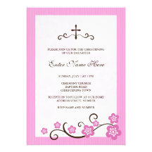 Baptême de fleurs de cerisier/invitation roses de 