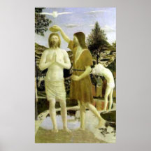 Baptême du Christ par Piero della Francesca (1449) Affiche